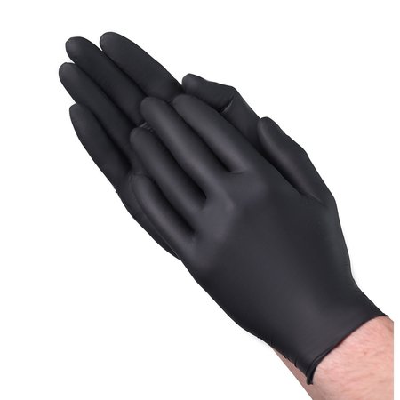VGUARD A11A3, Exam Glove, 2.2 mil Palm, Nitrile, Powder-Free, Large, 1000 PK, Black A11A33